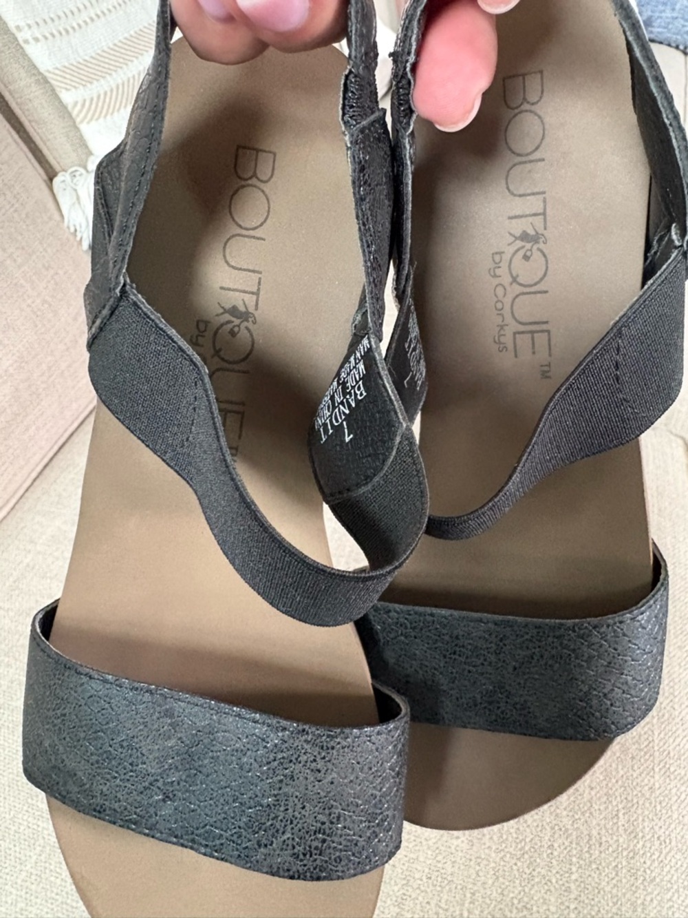 BOUTIQUE BY CORKYS “BANDIT” PLATFORM SANDAL, BLACK, 7 COMFORT MEMORY FOAM INSOLE - Picture 14 of 15